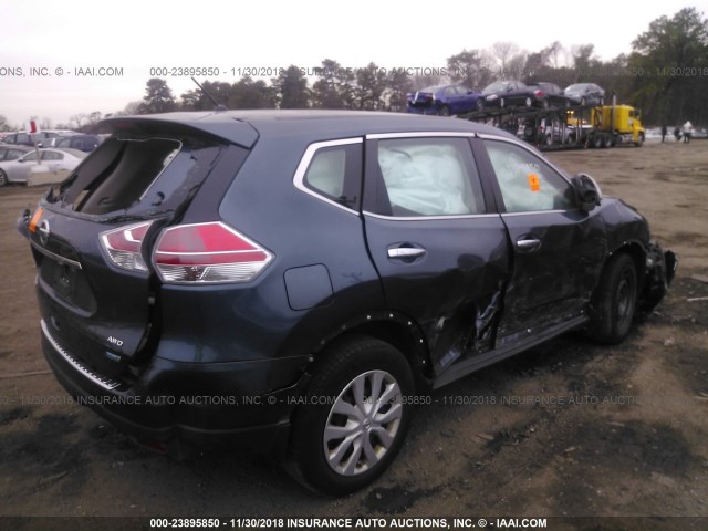 5N1AT2MVXEC818138 - 2014 NISSAN ROGUE S/SL/SV BLUE photo 4