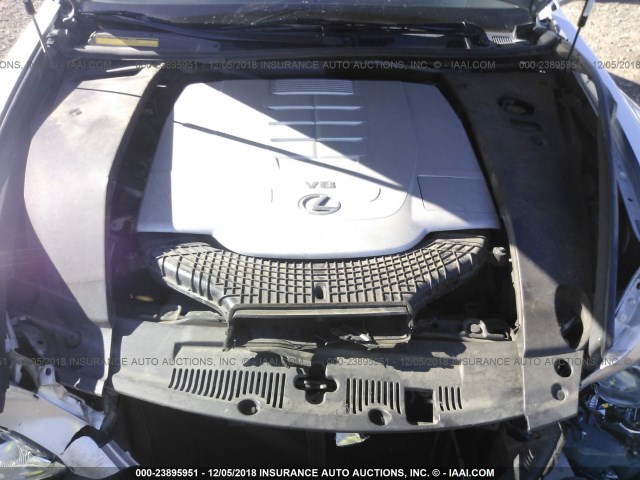 JTHBL46F895091293 - 2009 LEXUS LS 460 SILVER photo 10