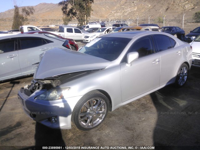 JTHBK262585083090 - 2008 LEXUS IS 250 SILVER photo 2