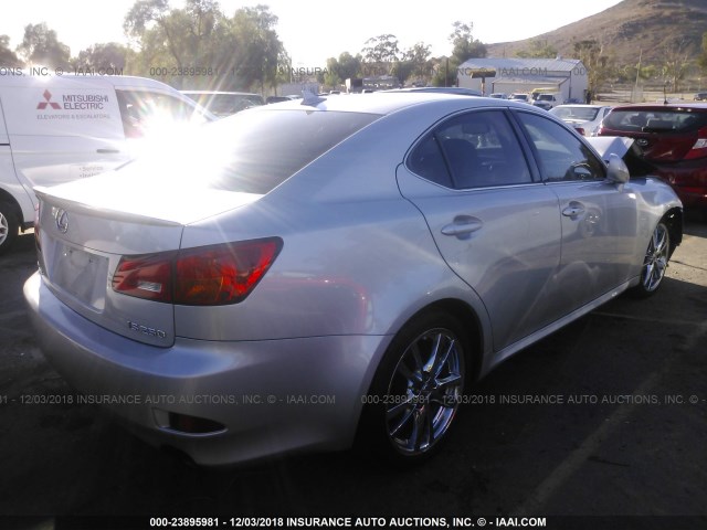 JTHBK262585083090 - 2008 LEXUS IS 250 SILVER photo 4