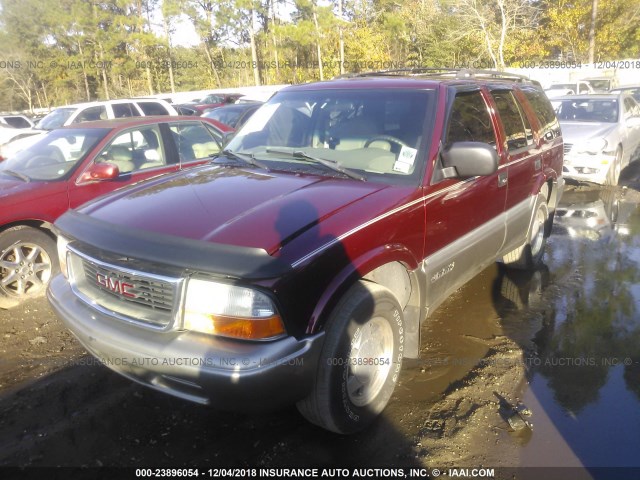 1GKCS13W3Y2252259 - 2000 GMC JIMMY BURGUNDY photo 2