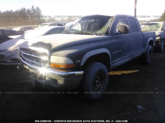 1B7GG2AN6YS699098 - 2000 DODGE DAKOTA QUAD GREEN photo 2