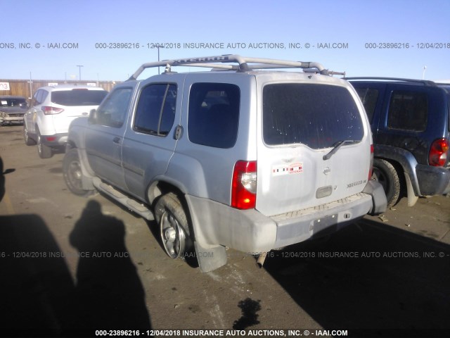 5N1ED28T3YC589720 - 2000 NISSAN XTERRA XE/SE SILVER photo 3