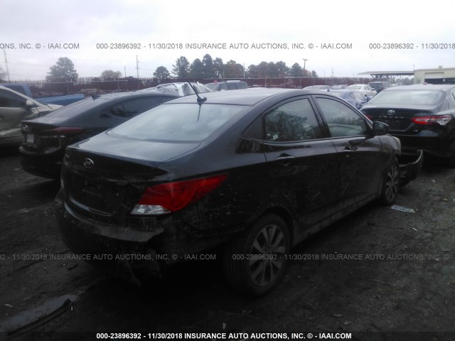 KMHCT4AE0HU379703 - 2017 HYUNDAI ACCENT SE BLACK photo 4