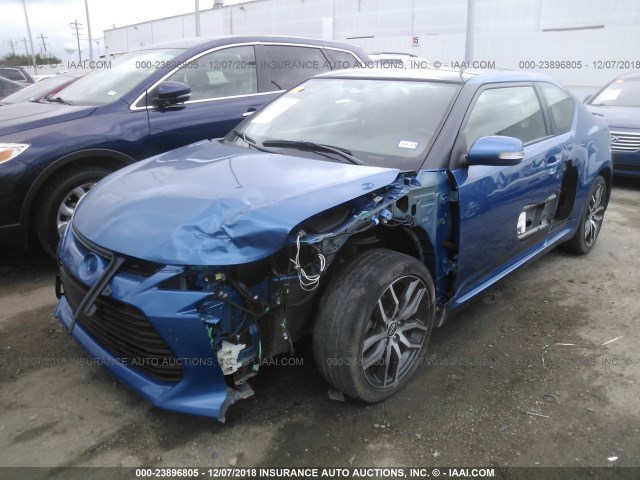 JTKJF5C76GJ021537 - 2016 TOYOTA SCION TC BLUE photo 2