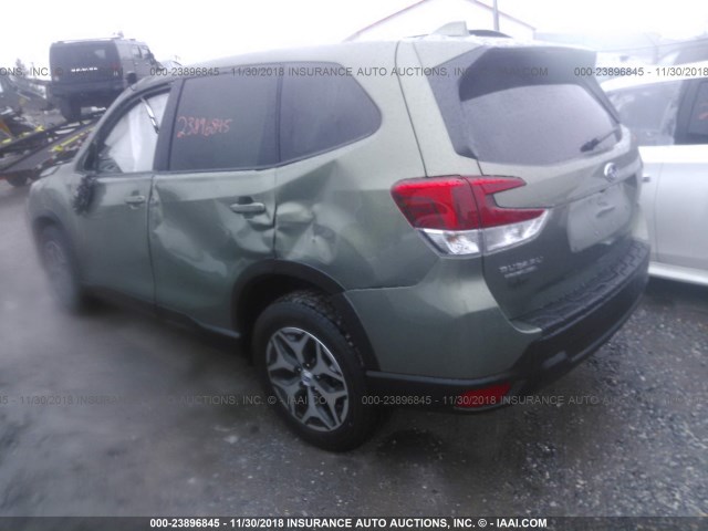 JF2SKAEC6KH425028 - 2019 SUBARU FORESTER PREMIUM GREEN photo 3