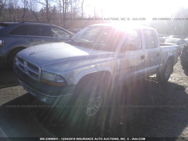 1B7HG2AN51S311899 - 2001 DODGE DAKOTA QUAD GRAY photo 2