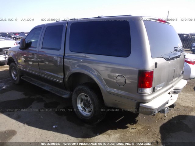 1FMSU43P04ED08318 - 2004 FORD EXCURSION LIMITED GOLD photo 3