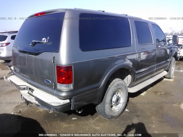 1FMSU43P04ED08318 - 2004 FORD EXCURSION LIMITED GOLD photo 4