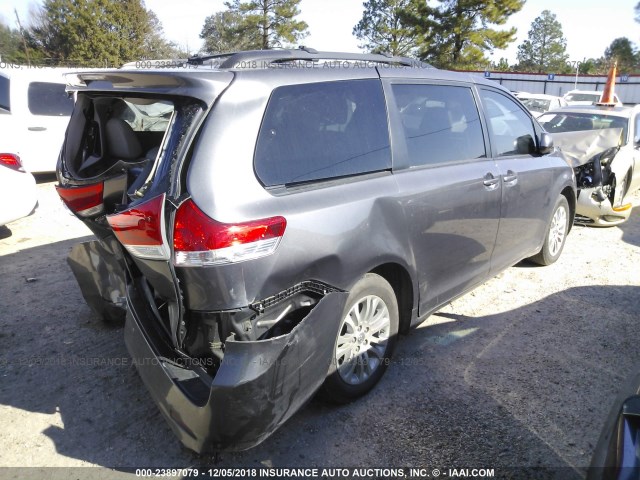 5TDYK3DCXDS296246 - 2013 TOYOTA SIENNA XLE/LIMITED GRAY photo 4