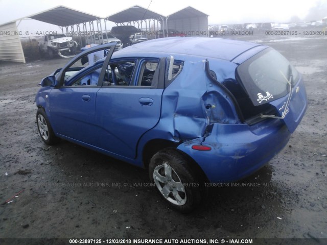 KL1TD666X7B734134 - 2007 CHEVROLET AVEO LS BLUE photo 3