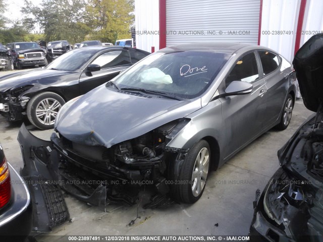 5NPDH4AE4DH340353 - 2013 HYUNDAI ELANTRA GLS/LIMITED GRAY photo 2