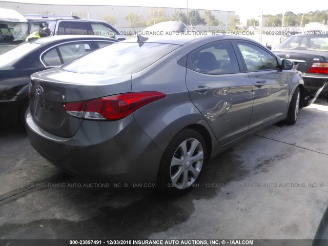 5NPDH4AE4DH340353 - 2013 HYUNDAI ELANTRA GLS/LIMITED GRAY photo 4