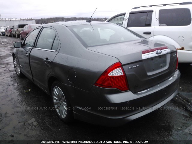 3FADP0L39AR126500 - 2010 FORD FUSION HYBRID GRAY photo 3