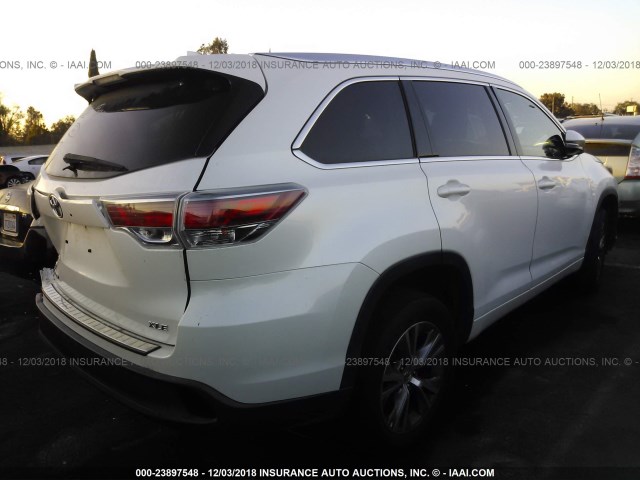 5TDKKRFH1FS057267 - 2015 TOYOTA HIGHLANDER XLE თეთრი ფოტო 4