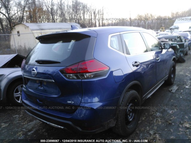 KNMAT2MV4HP550933 - 2017 NISSAN ROGUE S/SV BLUE photo 4