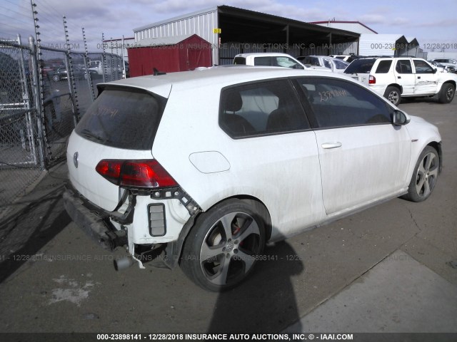 3VWYT7AU7GM035644 - 2016 VOLKSWAGEN GTI S/SE WHITE photo 4