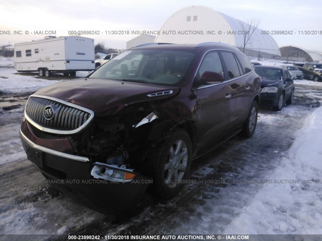 5GALVCED3AJ148121 - 2010 BUICK ENCLAVE CXL RED photo 2