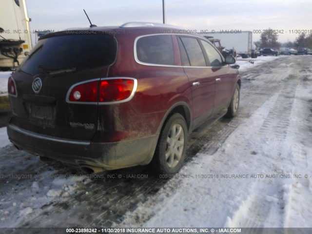5GALVCED3AJ148121 - 2010 BUICK ENCLAVE CXL RED photo 4