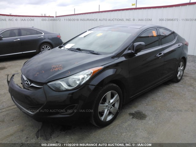 KMHDH4AE1DU720722 - 2013 HYUNDAI ELANTRA GLS/LIMITED BLACK photo 2