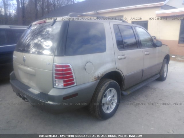 4M2ZU86K84UJ14078 - 2004 MERCURY MOUNTAINEER  TAN photo 4