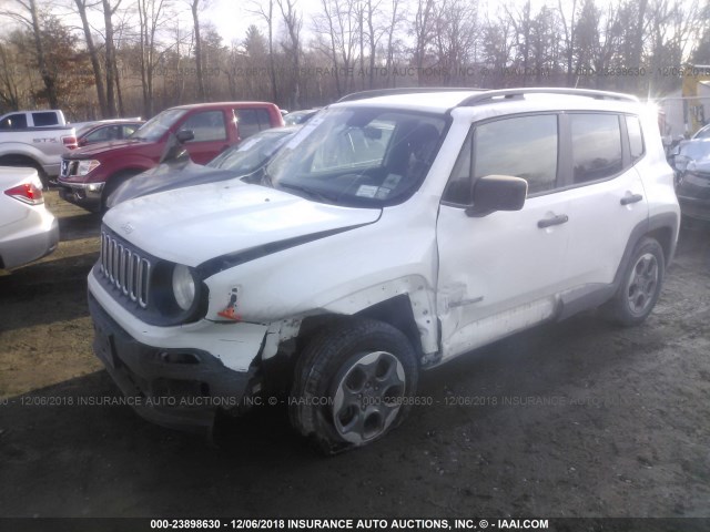 ZACCJBAW6GPD65456 - 2016 JEEP RENEGADE SPORT WHITE photo 2