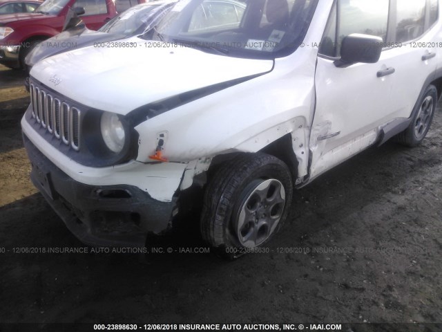 ZACCJBAW6GPD65456 - 2016 JEEP RENEGADE SPORT WHITE photo 6