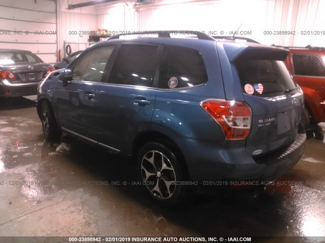 JF2SJGUC2FH459769 - 2015 SUBARU FORESTER 2.0XT TOURING BLUE photo 3