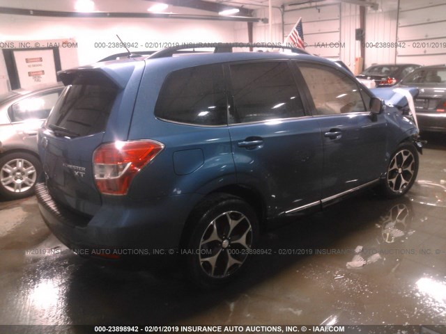 JF2SJGUC2FH459769 - 2015 SUBARU FORESTER 2.0XT TOURING BLUE photo 4