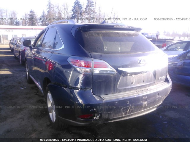 JTJBK1BA0D2032405 - 2013 LEXUS RX 350/BASE/F SPORT BLUE photo 3