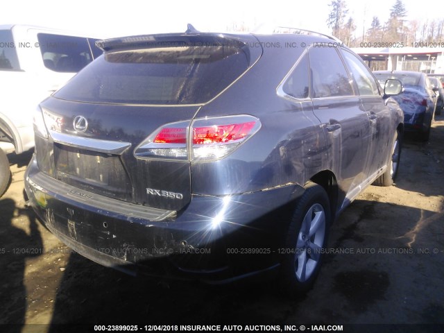 JTJBK1BA0D2032405 - 2013 LEXUS RX 350/BASE/F SPORT BLUE photo 4