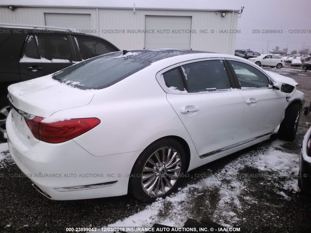 KNALW4D44F6017175 - 2015 KIA K900 WHITE photo 4