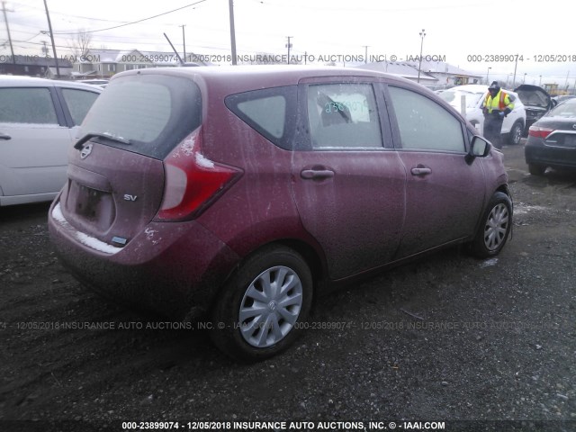 3N1CE2CP5GL396011 - 2016 NISSAN VERSA NOTE S/S PLUS/SV/SL/SR RED photo 4