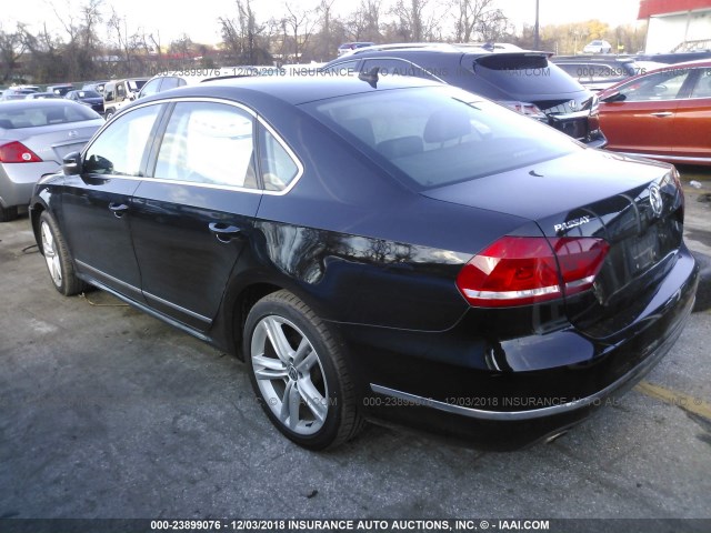 1VWBN7A3XDC103679 - 2013 VOLKSWAGEN PASSAT SE BLACK photo 3