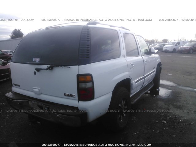 1GKEK13Z54J159990 - 2004 GMC YUKON WHITE photo 4