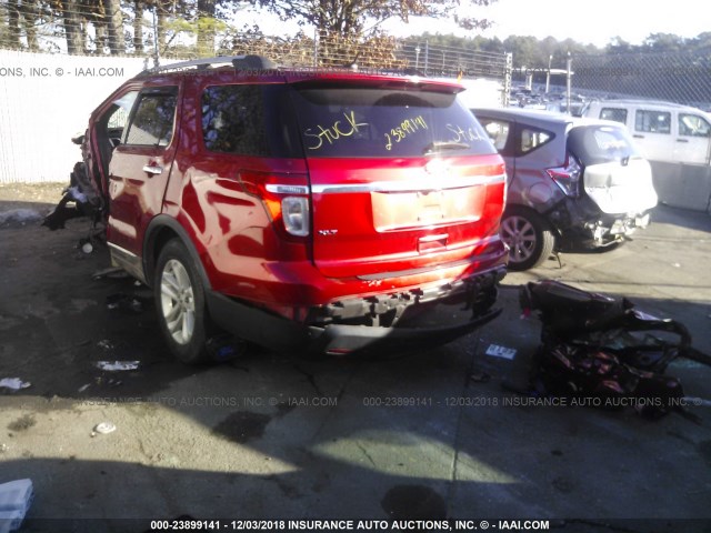 1FMHK7D82CGA38231 - 2012 FORD EXPLORER XLT RED photo 3