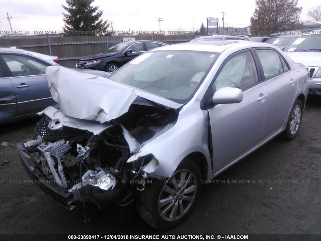 1NXBU40E99Z156667 - 2009 TOYOTA COROLLA S/LE/XLE SILVER photo 2