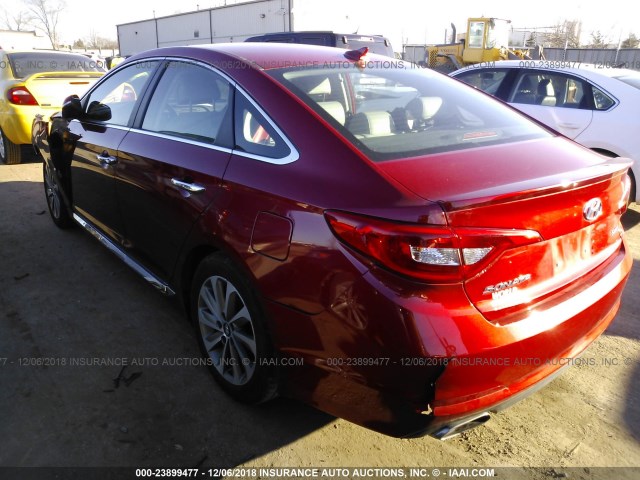 5NPE34AF4HH578558 - 2017 HYUNDAI SONATA SPORT/LIMITED RED photo 3