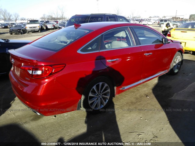 5NPE34AF4HH578558 - 2017 HYUNDAI SONATA SPORT/LIMITED RED photo 4