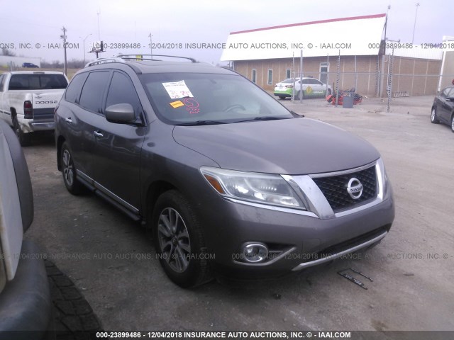 5N1AR2MN1EC685073 - 2014 NISSAN PATHFINDER S/SV/SL/PLATINUM GRAY photo 1