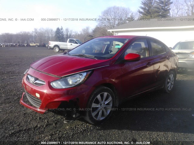 KMHCU4AE7CU244773 - 2012 HYUNDAI ACCENT GLS/GS/SE RED photo 2