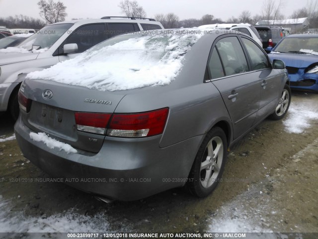 5NPEU46F97H175129 - 2007 HYUNDAI SONATA SE/LIMITED GRAY photo 4