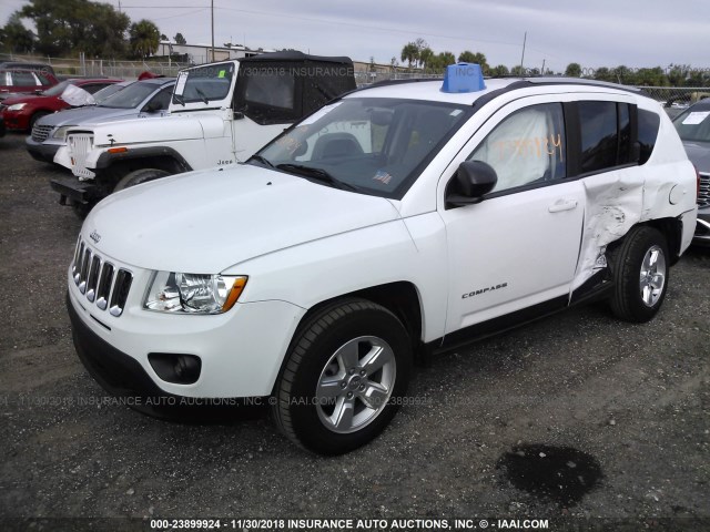 1C4NJCBA9DD244111 - 2013 JEEP COMPASS SPORT WHITE photo 2