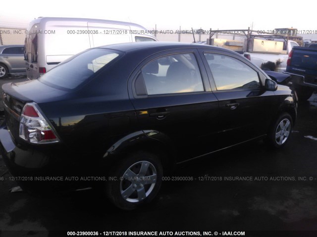 KL1TD5DE1BB175411 - 2011 CHEVROLET AVEO LS/LT BLACK photo 4