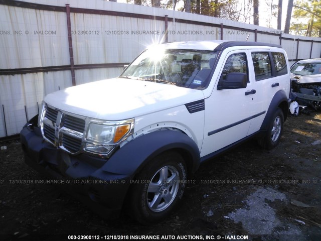 1D8GT28K47W727934 - 2007 DODGE NITRO SXT WHITE photo 2