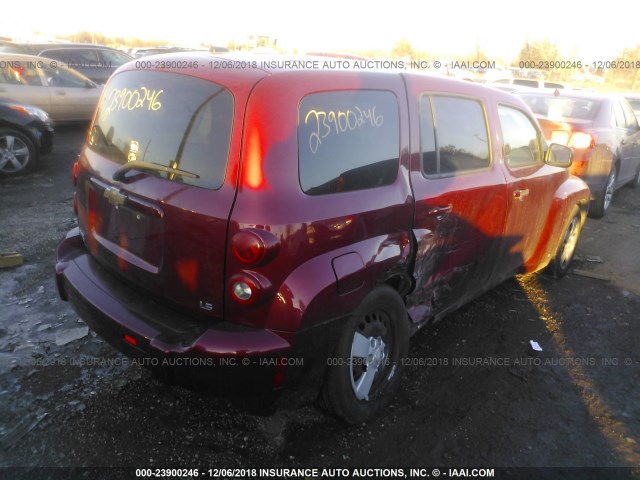3GNDA13D88S559942 - 2008 CHEVROLET HHR LS Rojo foto 4