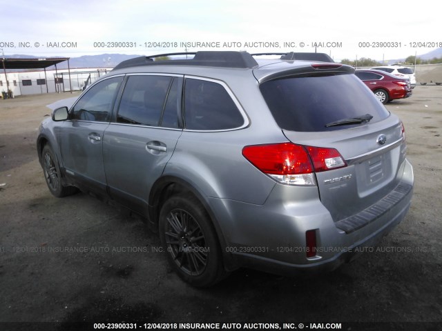 4S4BRDHC8B2387341 - 2011 SUBARU OUTBACK 3.6R PREMIUM SILVER photo 3