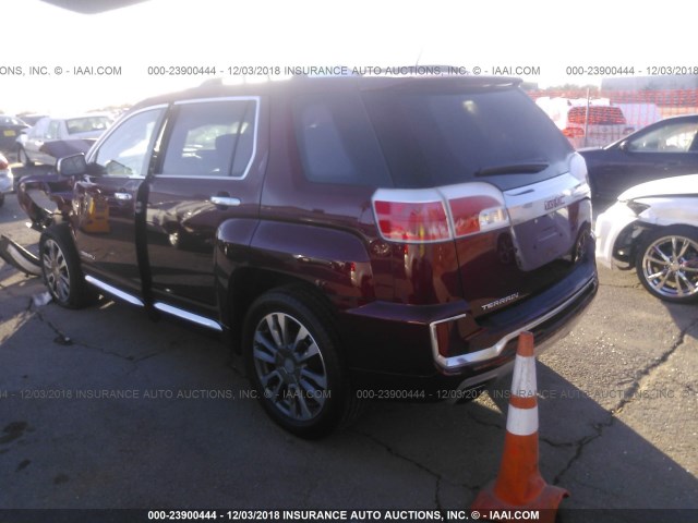 2GKFLRE31G6253519 - 2016 GMC TERRAIN DENALI MAROON photo 3