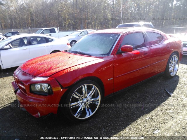 2B3KA53H37H786985 - 2007 DODGE CHARGER R/T RED photo 2