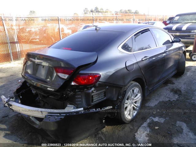 1C3CCCAB9FN751393 - 2015 CHRYSLER 200 LIMITED GRAY photo 4